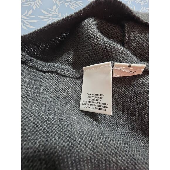 Ann Taylor Gray Womens Wool Blend Sweater with Pockets Lagenlook Artsy Size XL - Picture 9 of 10